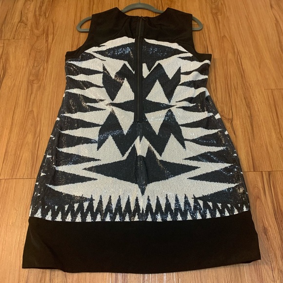 Zara Basic Sequin Multicoloured Mod Shift Dress - Picture 5 of 10